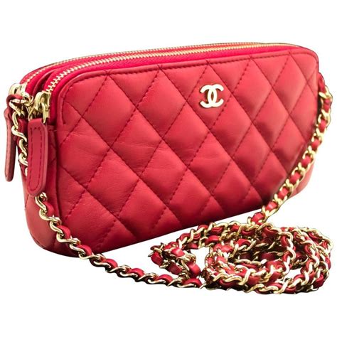 chanel zip pouch|chanel pouch with chain.